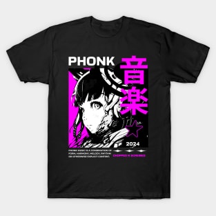 Phonk 2024 Anime Girl Aesthetic T-Shirt